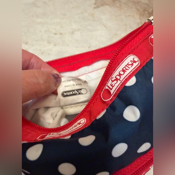 LeSportsac Navy and Red Polka Dot Bag - Picture 7 of 10